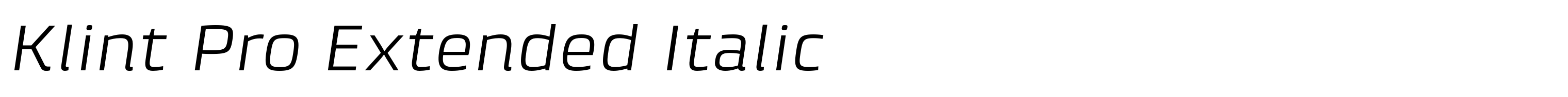 Klint Pro Extended Italic